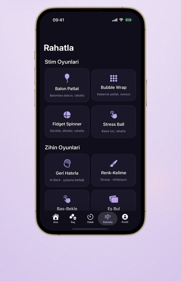 Nöra lists sensory tools and cognitive exercises.